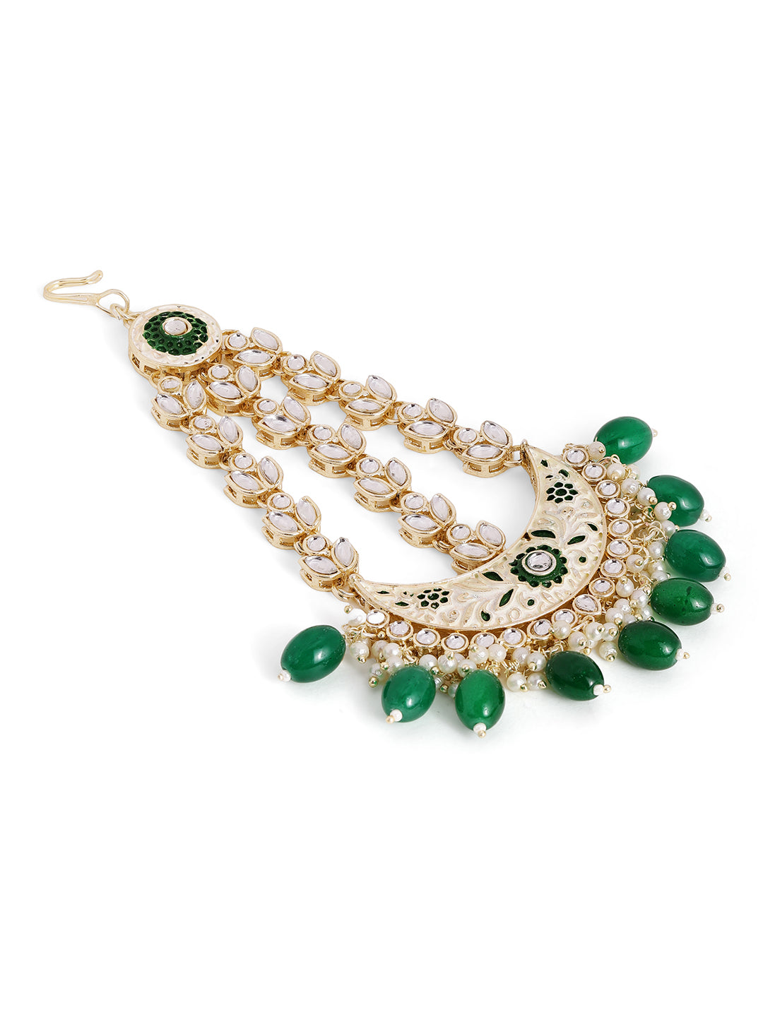 Priyaasi Gold Plated Kundan Chandbali Passa