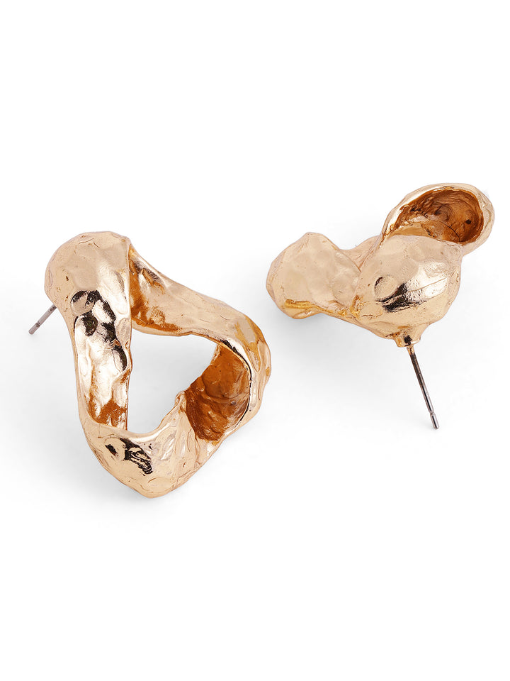 Priyaasi Gold Plated Brass-solid Stud Earrings