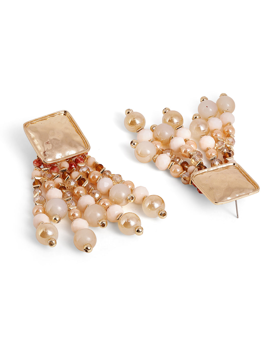 Priyaasi Gold Plated Beaded Drop Earrings