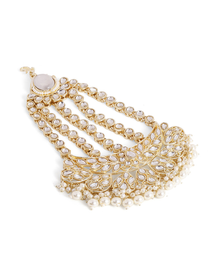 Priyaasi Gold Plated Kundan Chandbali Passa