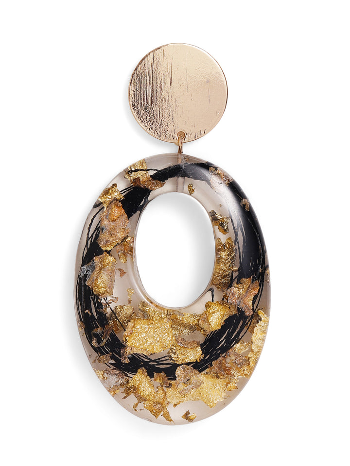Priyaasi Gold Plated White Floral Drop Earrings