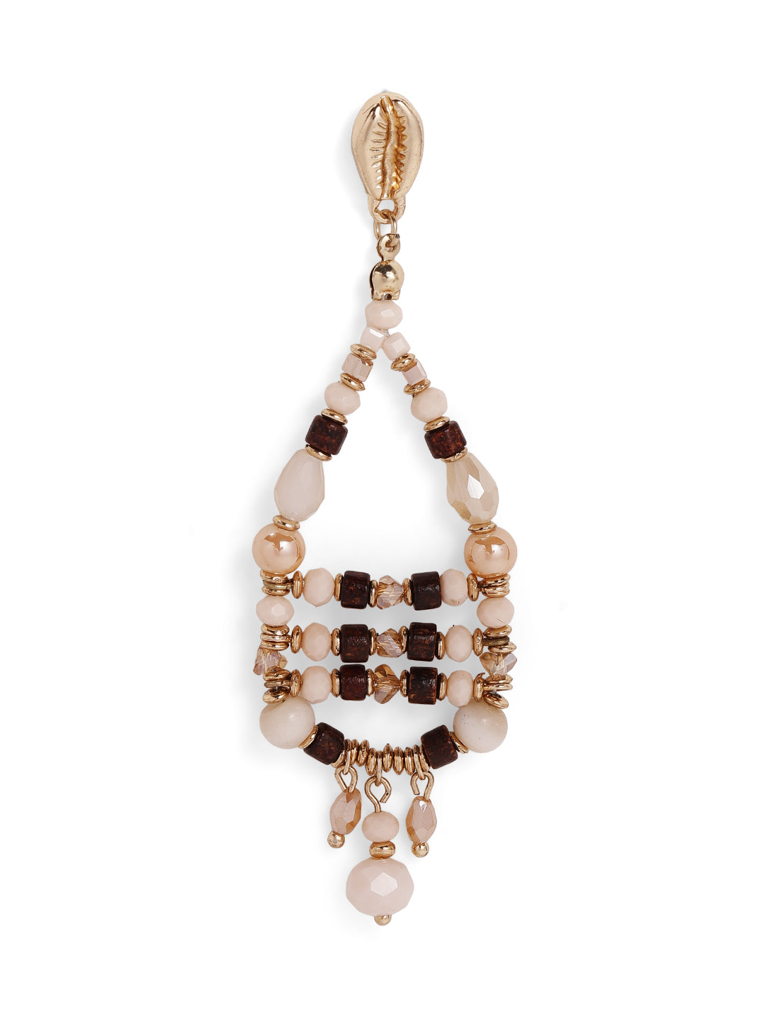 Priyaasi Gold Plated Beaded Drop Earrings