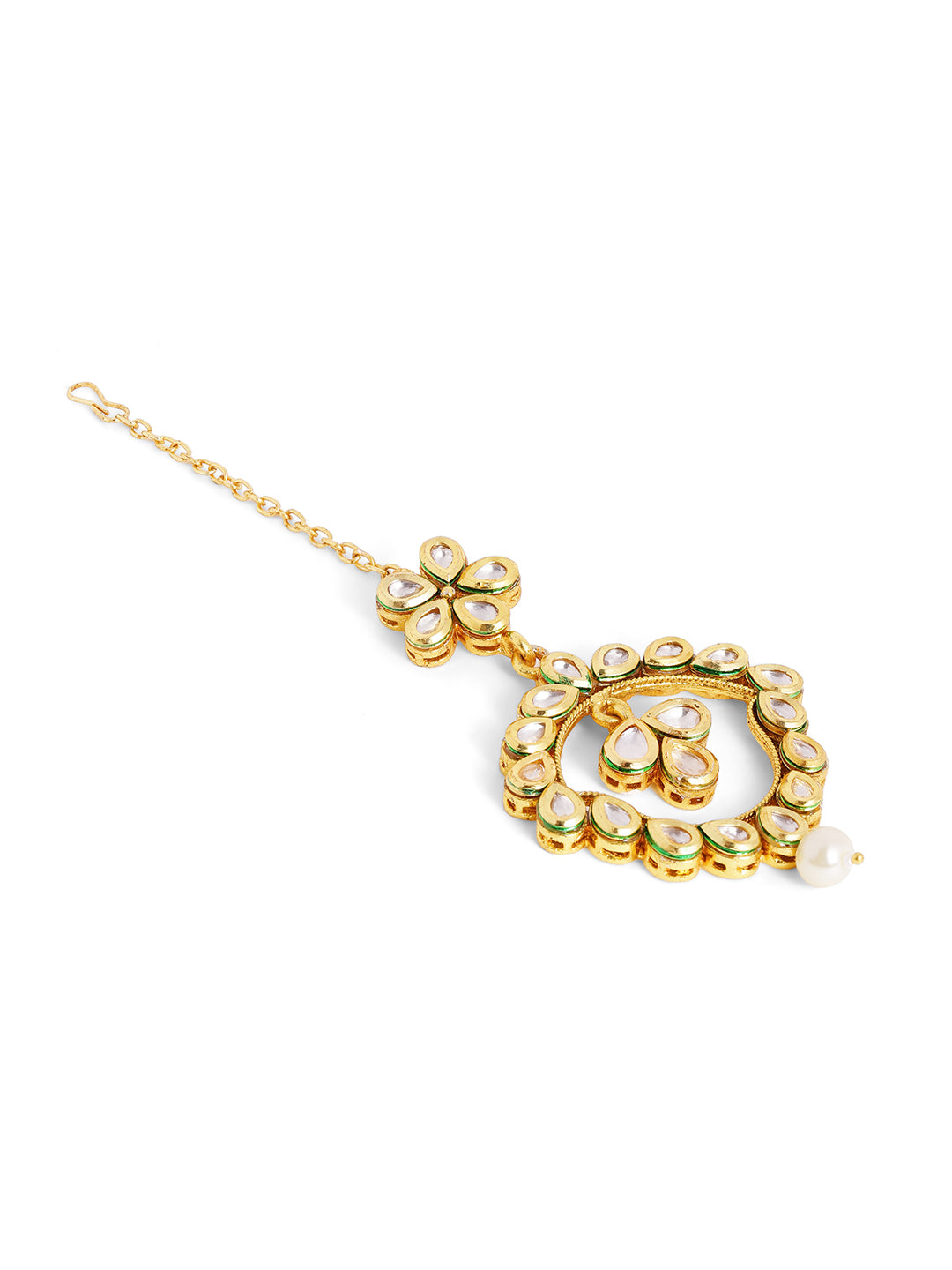 Priyaasi Gold Plated Kundan Chandbali Mangtika