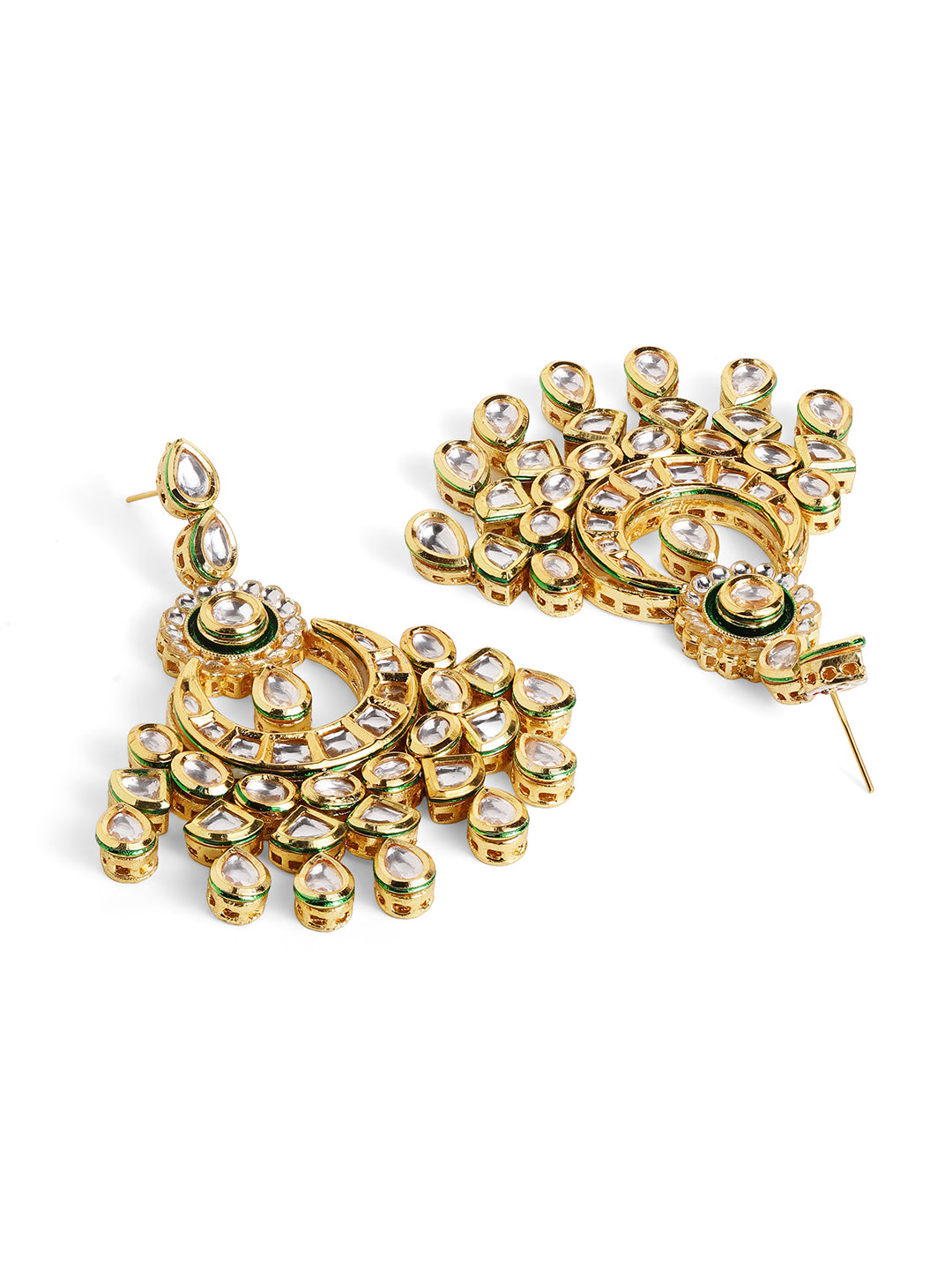 Priyaasi Gold Plated Kundan Chandbali Earrings