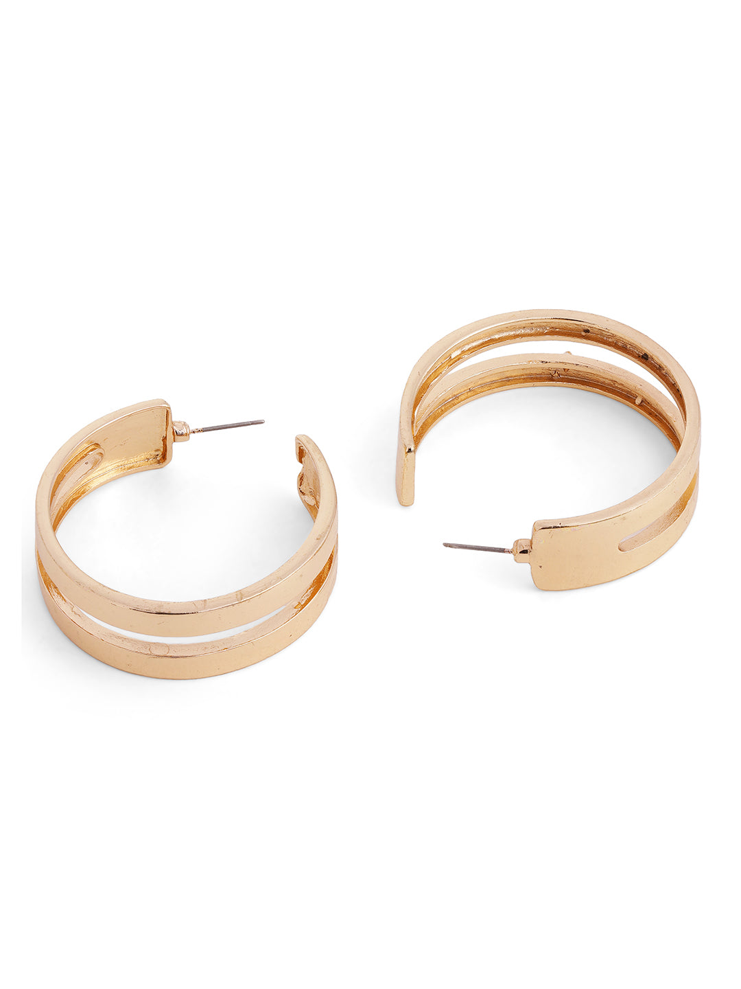 Priyaasi Gold Plated Brass-solid Hoops Earrings