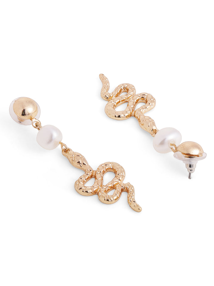 Priyaasi Gold Plated Brass-solid Pearls Earrings