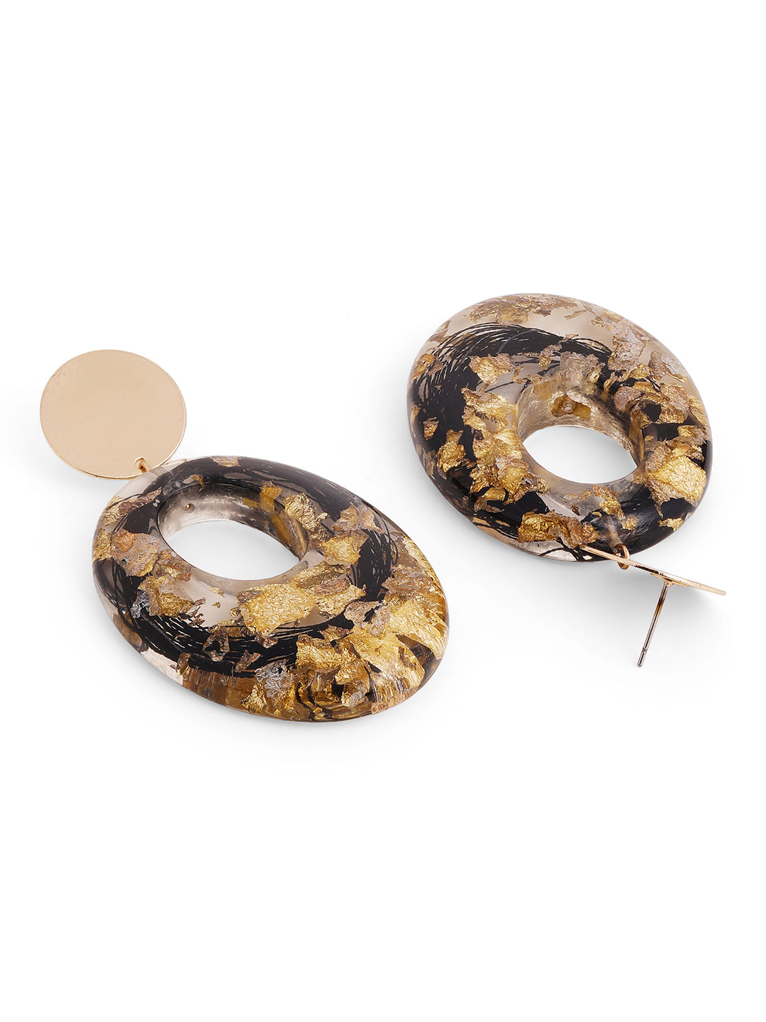 Priyaasi Gold Plated White Floral Drop Earrings