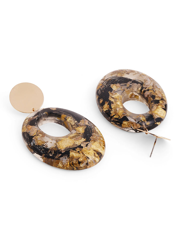 Priyaasi Gold Plated White Floral Drop Earrings