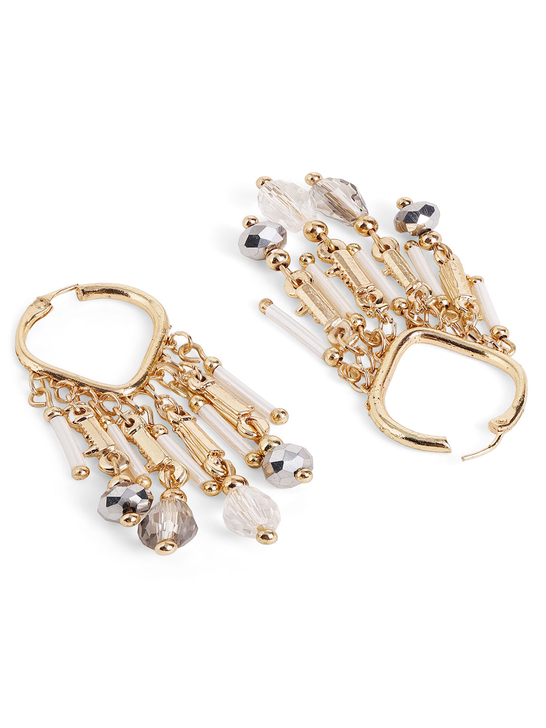 Priyaasi Gold Plated Beaded Drop Earrings