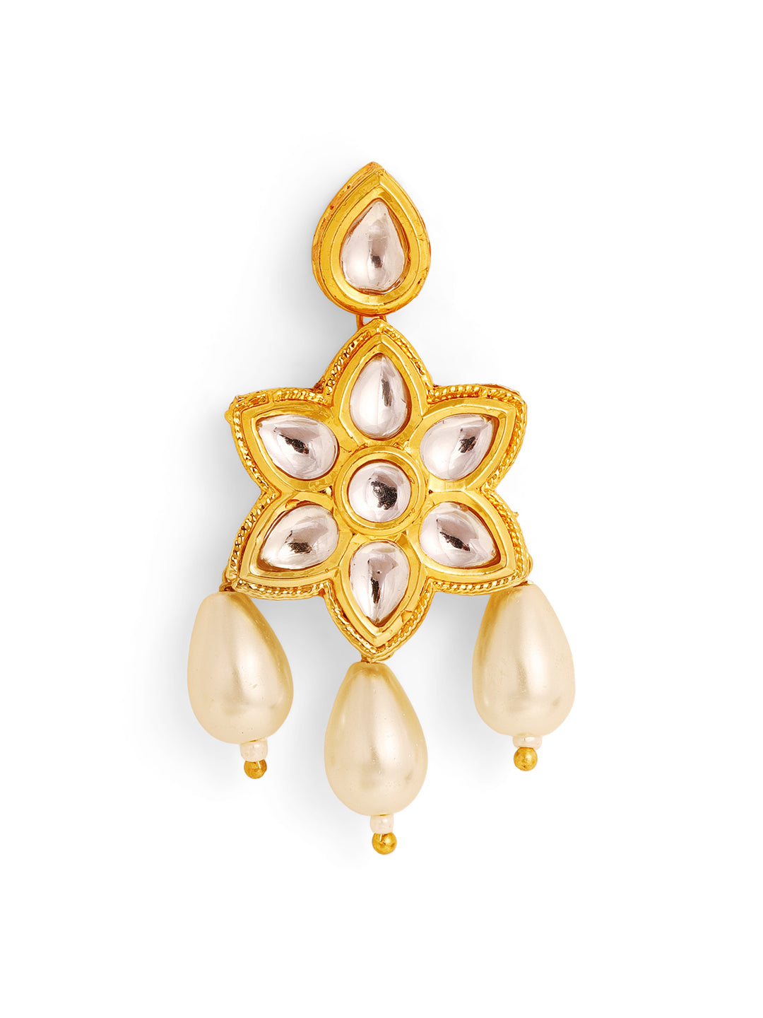 Priyaasi Gold Plated Kundan Drop Jewellery Set