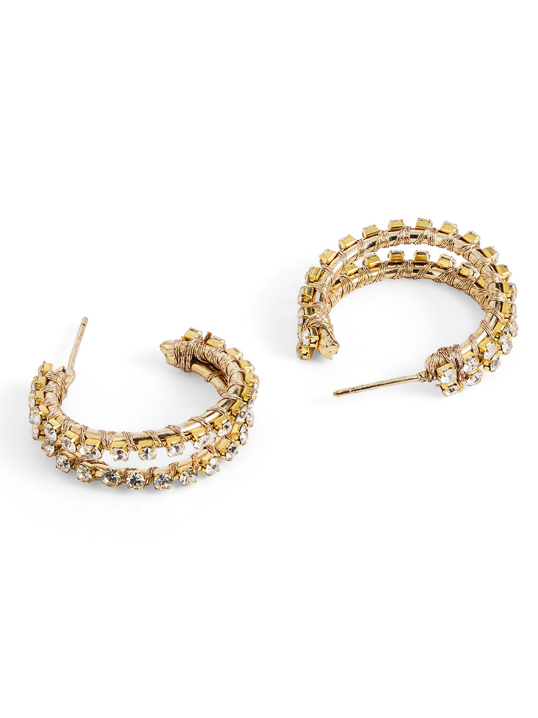 Priyaasi Gold Plated Brass-solid Stud Earrings