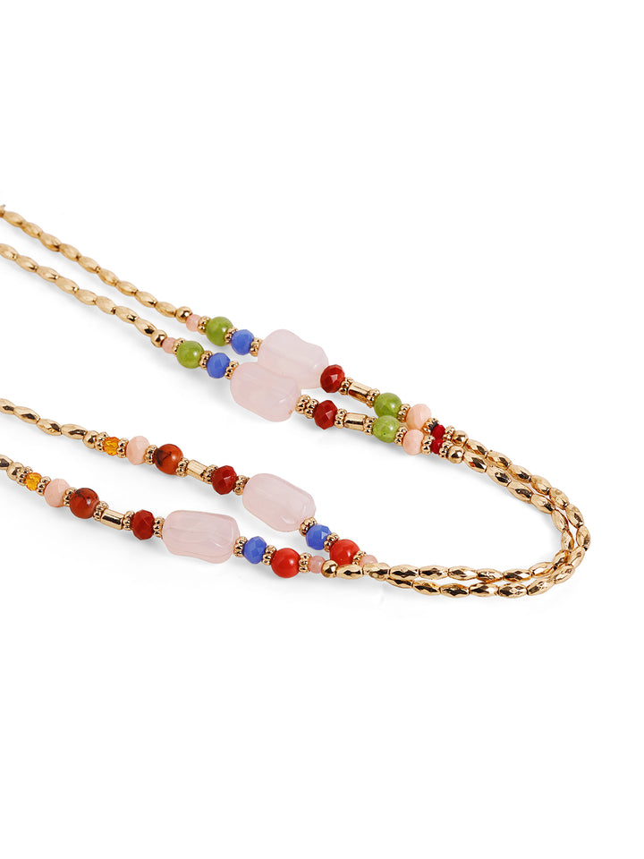 Priyaasi Gold Plated Multi-color Beaded Necklace