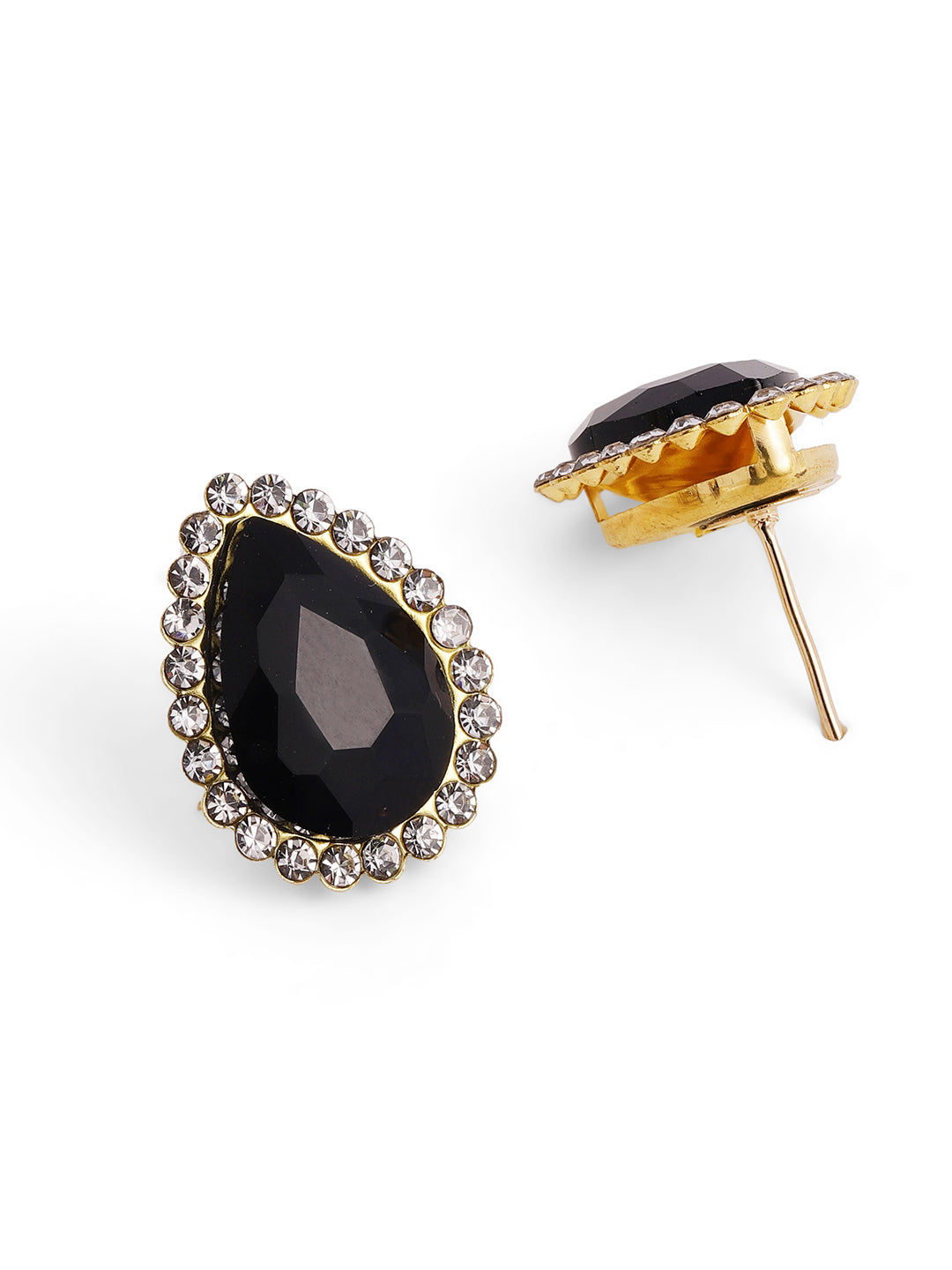 Priyaasi Silver Plated Crystal Stud Earrings
