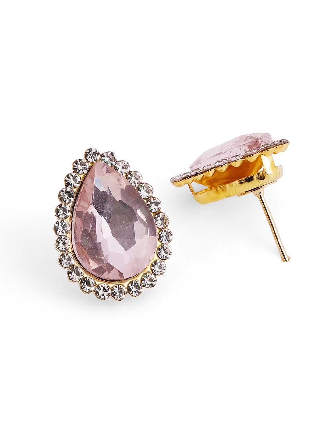 Priyaasi Silver Plated Crystal Stud Earrings