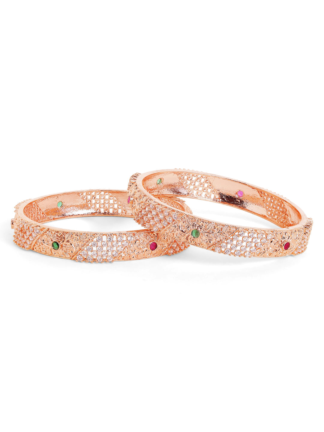 Simple AD Elegance Statement Rosegold pair of Bangles