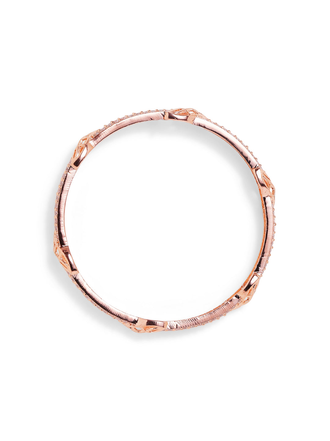 Rosegold Whitestone AD Elegant Rosegold Pair of Bangles