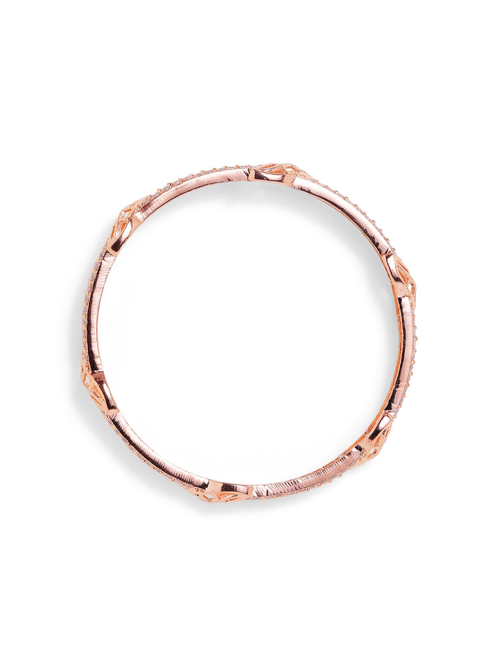 Rosegold Whitestone AD Elegant Rosegold Pair of Bangles