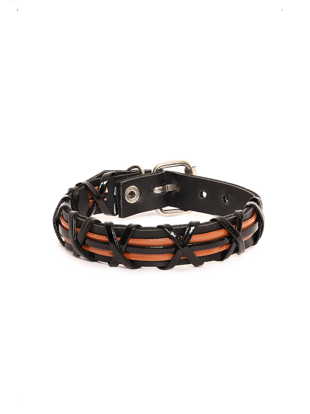 Black and Brown Leather Bracelet for men