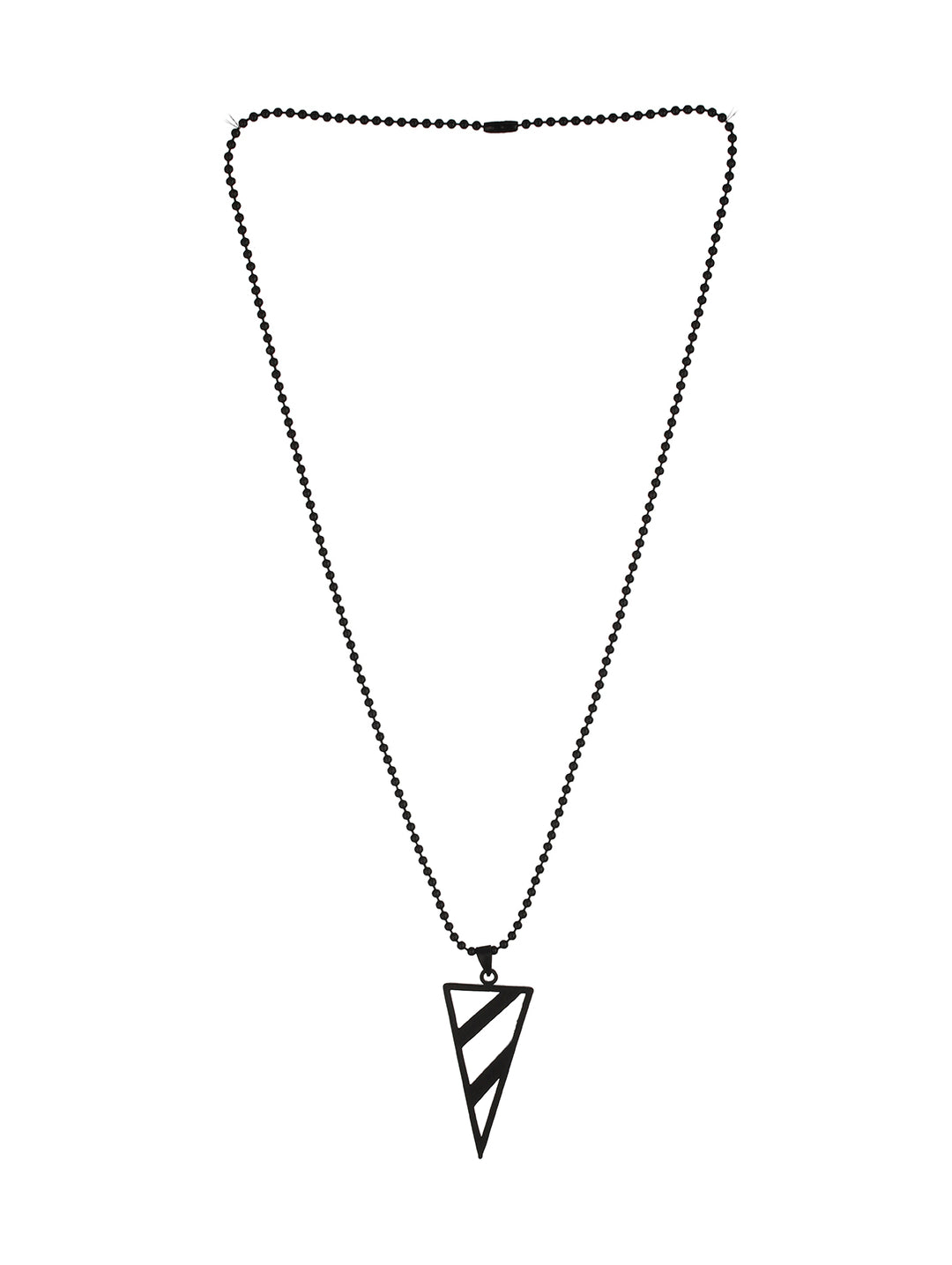 Bold by Priyaasi Black Beaded Chain for Men with Triangular Pendant