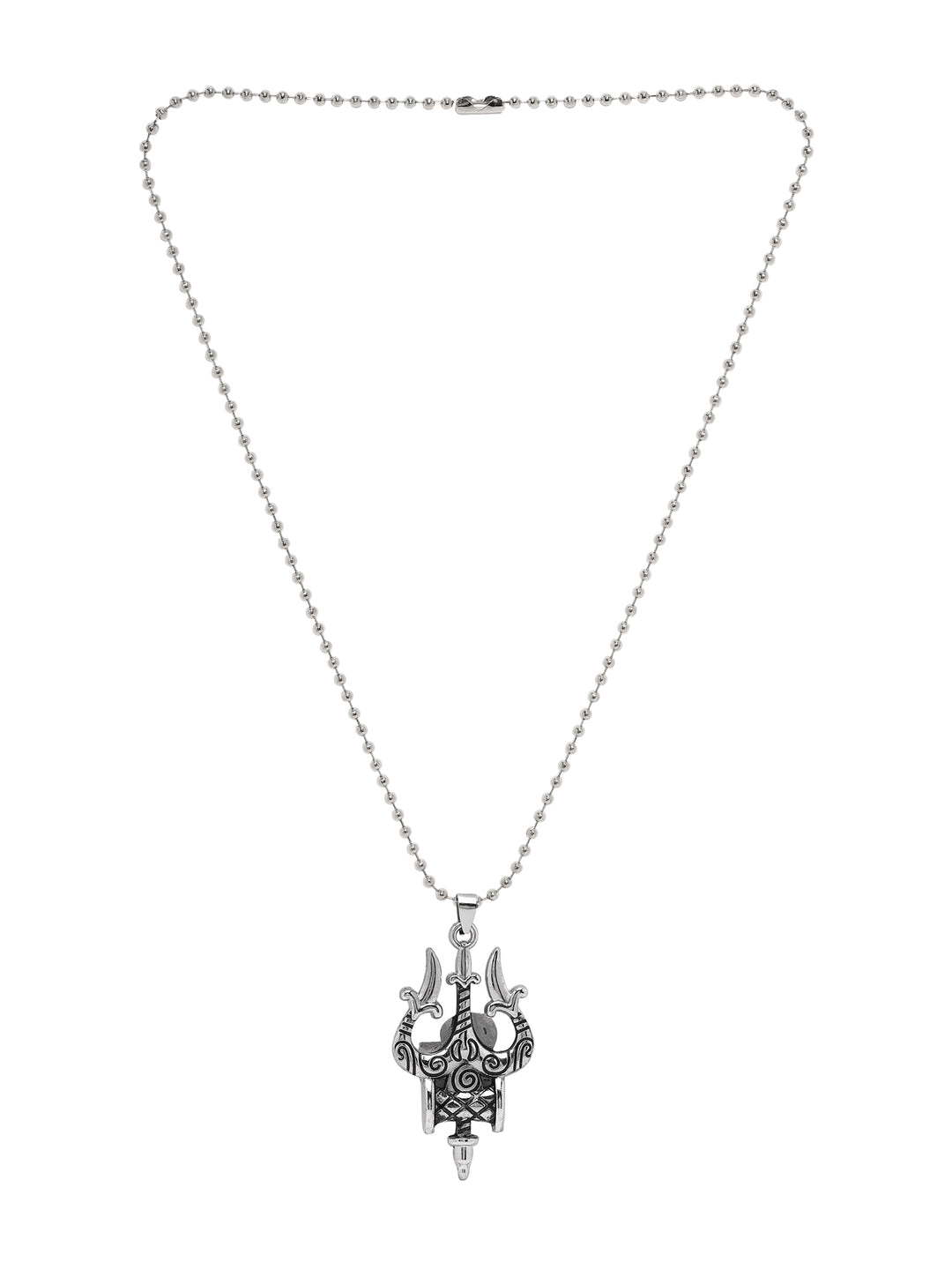 Bold By Priyaasi Men's Silver Plated Chain with Silver Pendant