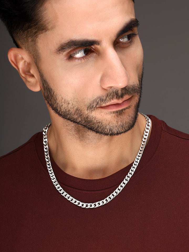 Refined Elegance with Men's Silver-Plated Chain