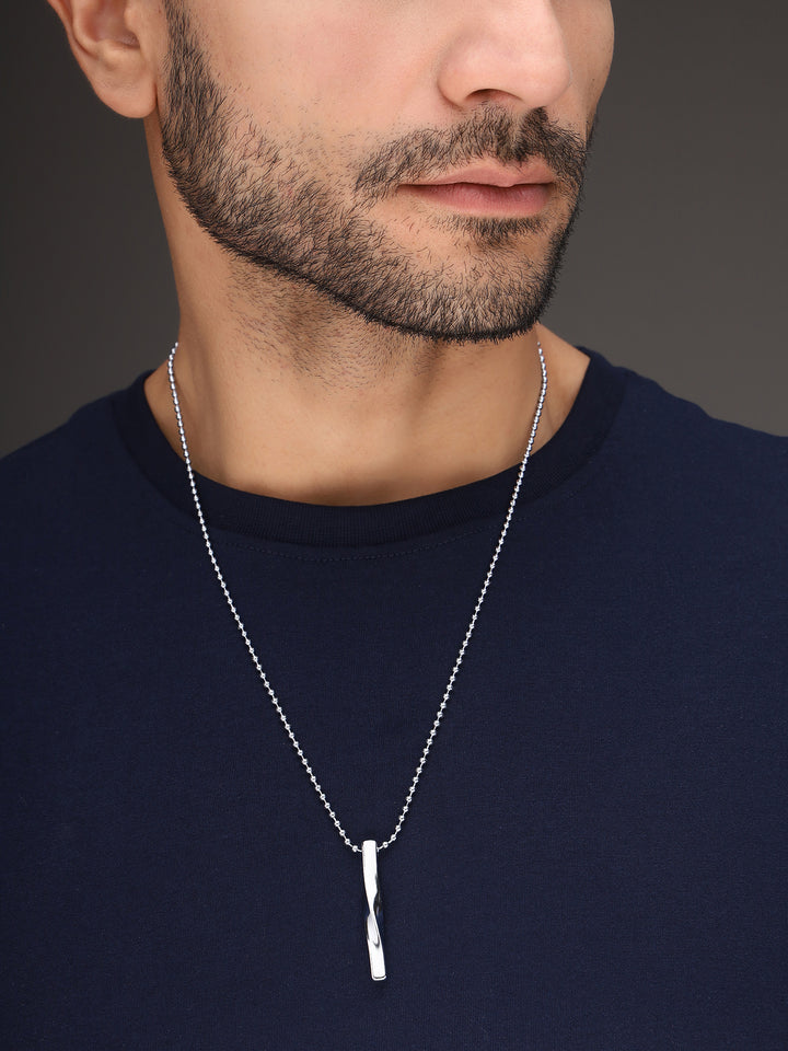 Bold by Priyaasi A silver-plated men's chain with a pendant