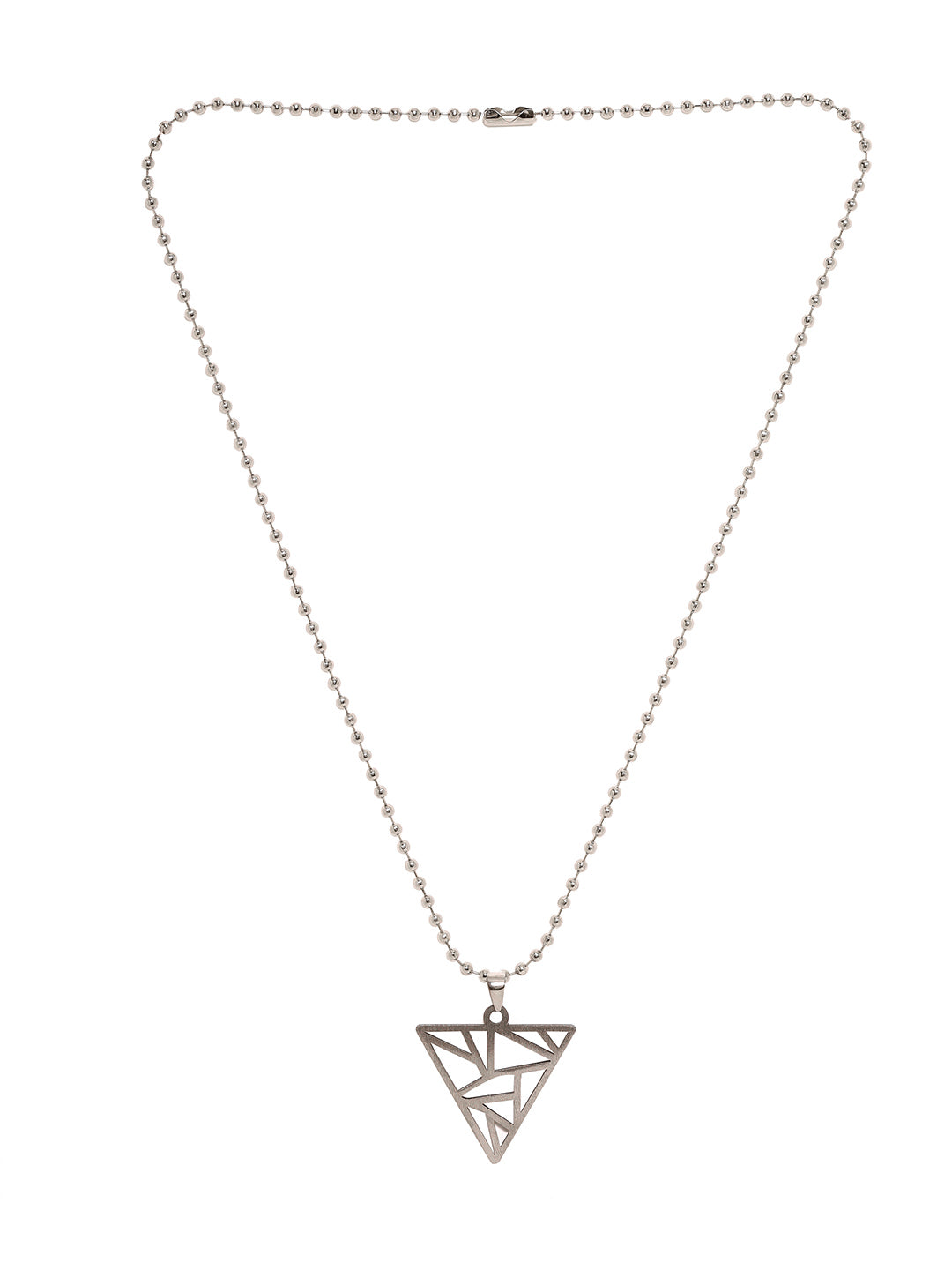 Bold by Priyaasi A Stylish Accent for Modern Elegance with Silver-Plated Men's Triangle Pendant on Chain