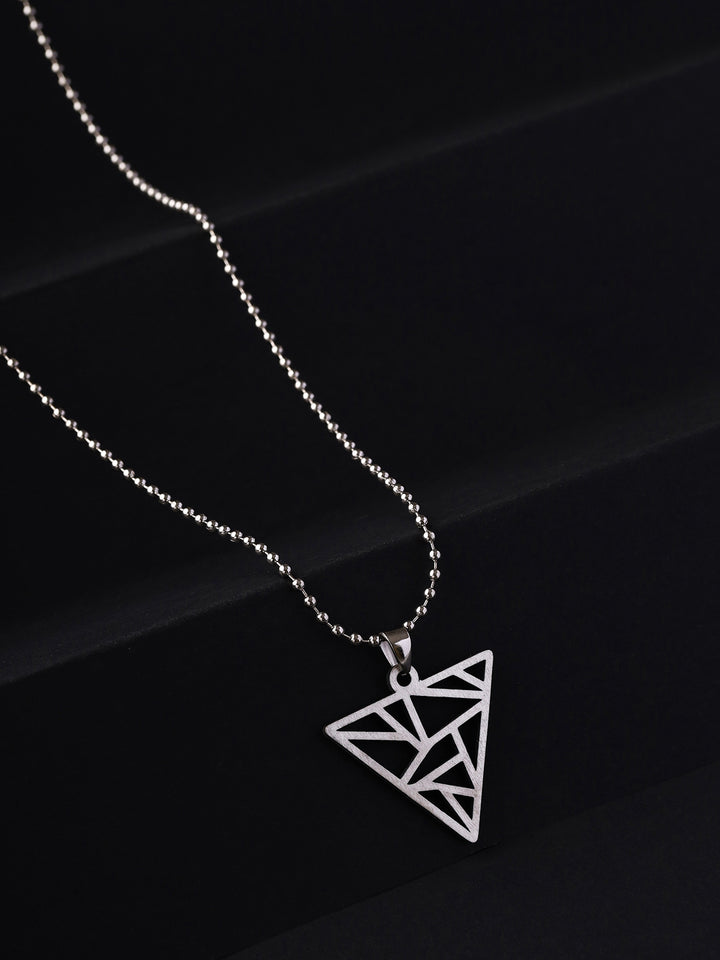 Bold by Priyaasi A Stylish Accent for Modern Elegance with Silver-Plated Men's Triangle Pendant on Chain