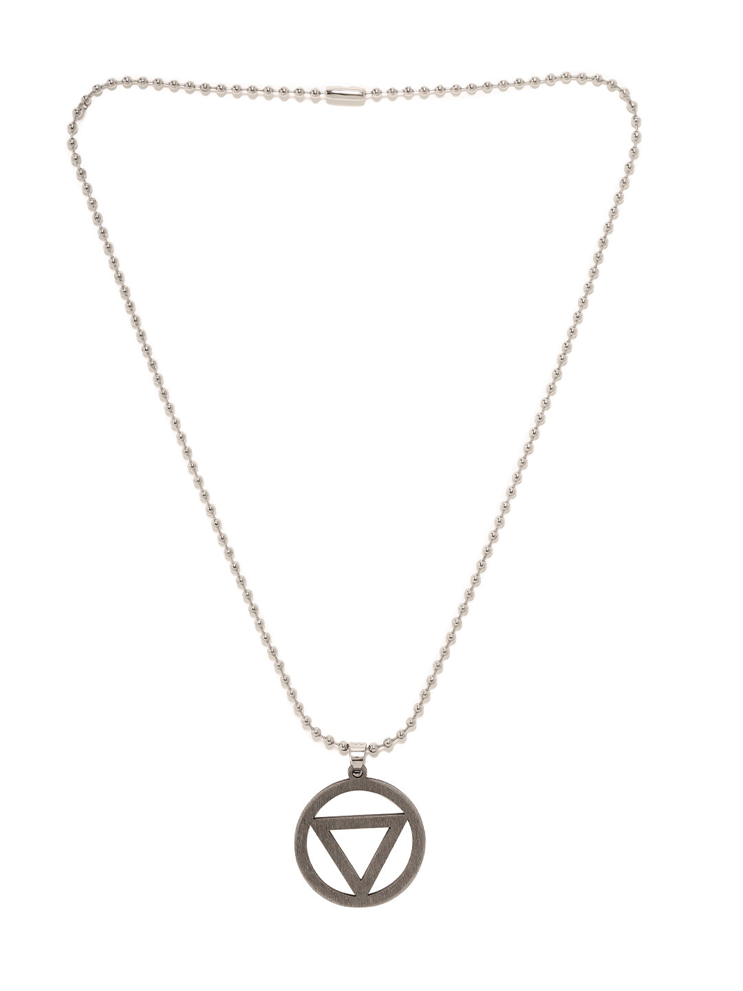 Bold by Priyaasi A Silver Plated Triangle shape Pendant on Chain