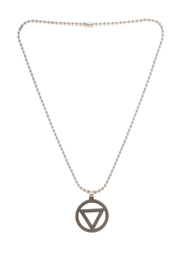 Bold by Priyaasi A Silver Plated Triangle shape Pendant on Chain