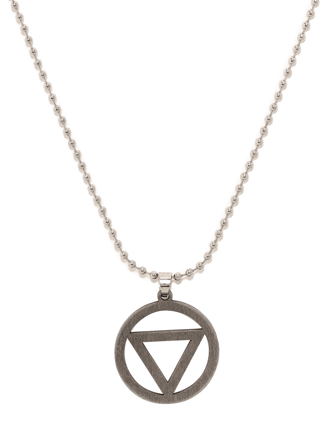 Bold by Priyaasi A Silver Plated Triangle shape Pendant on Chain