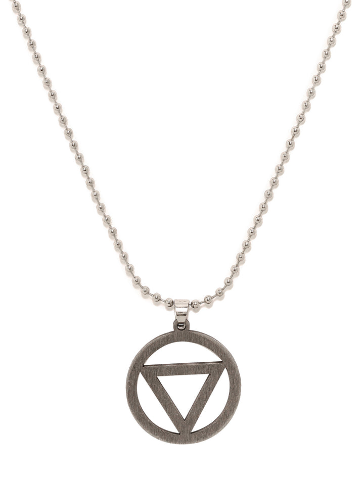 Bold by Priyaasi A Silver Plated Triangle shape Pendant on Chain