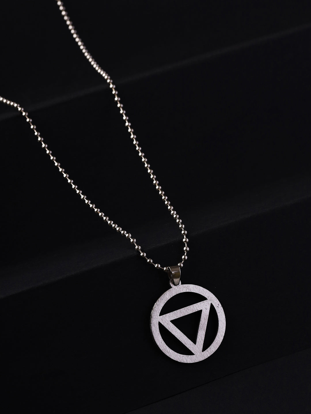 Bold by Priyaasi A Silver Plated Triangle shape Pendant on Chain