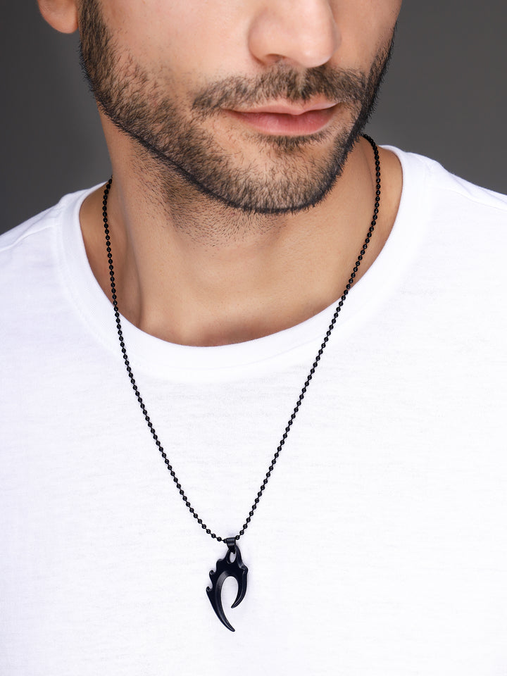 Bold by Priyaasi A Black-plated men's pendant with chain