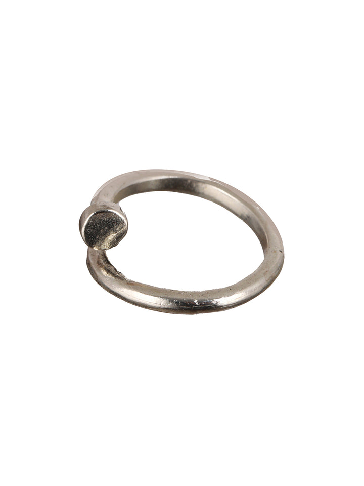 Bold by Priyaasi Twisted Nail Silver-Plated Ring for Men