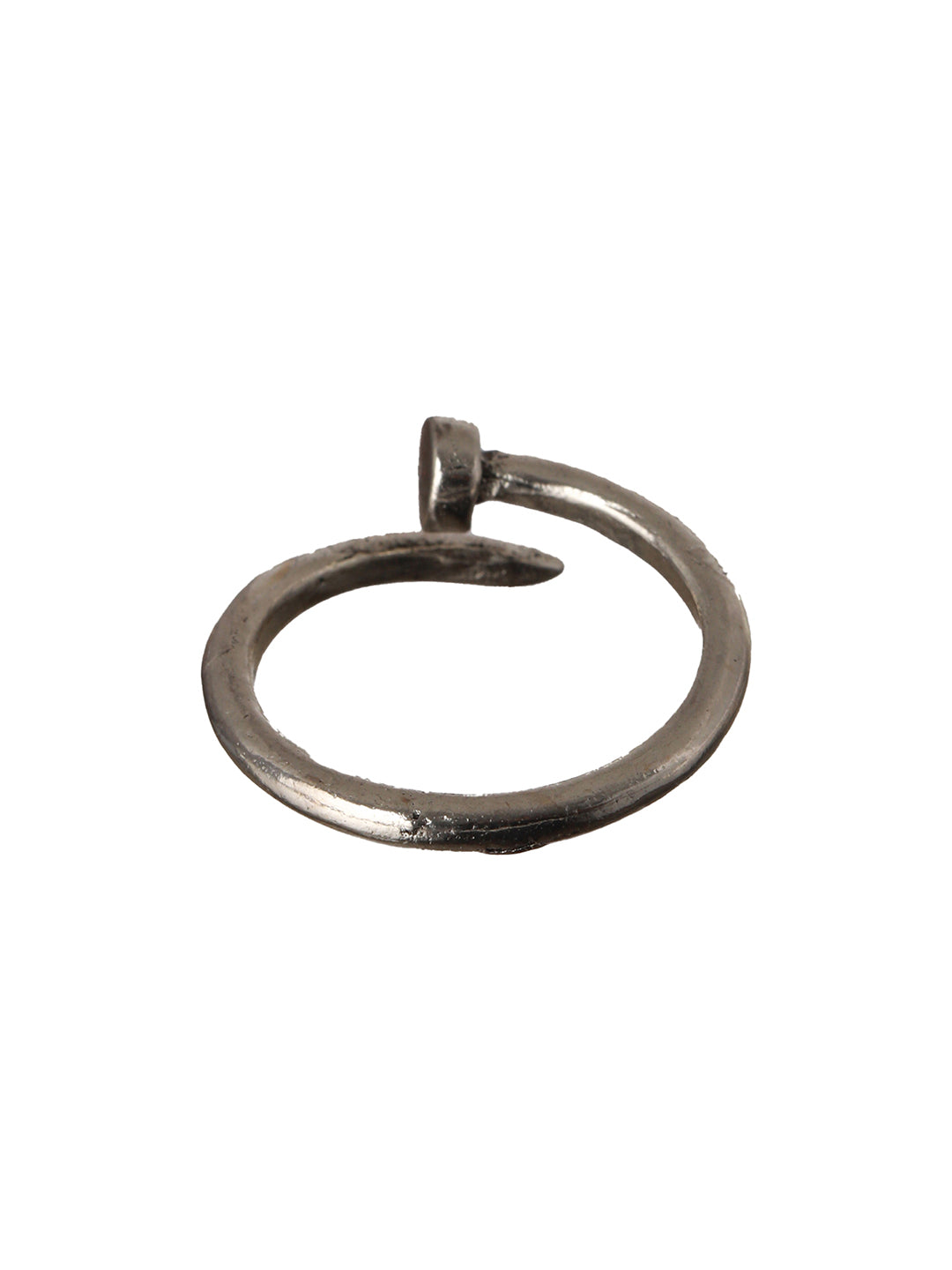 Bold by Priyaasi Twisted Nail Silver-Plated Ring for Men