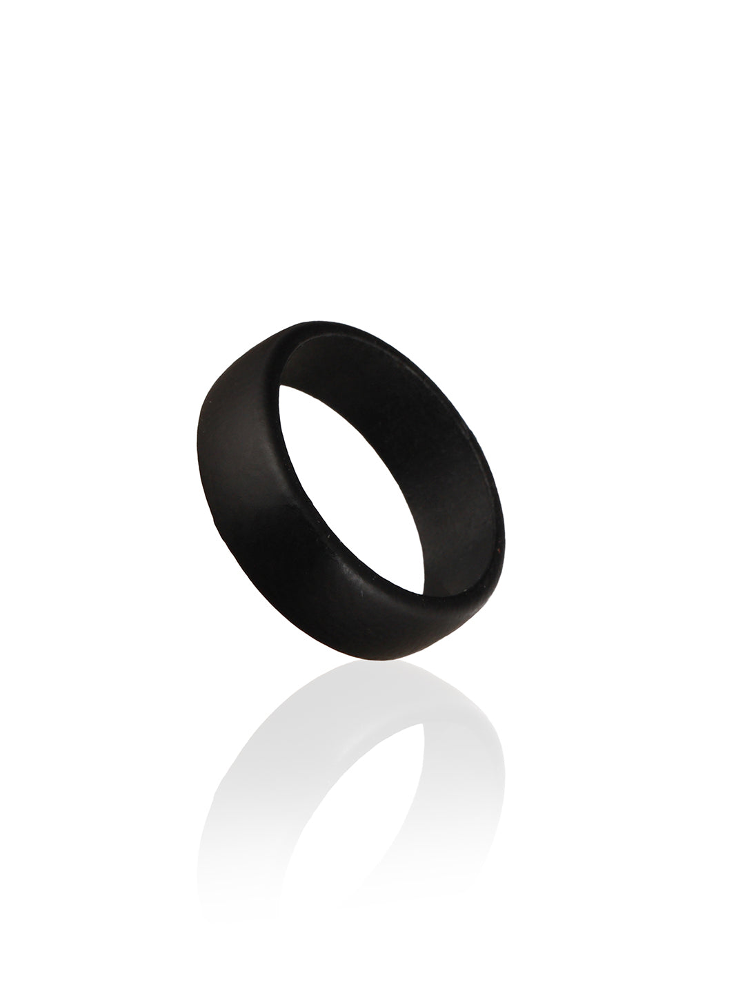 Bold by Priyaasi Solid Stylish Black Band Style Ring for Men