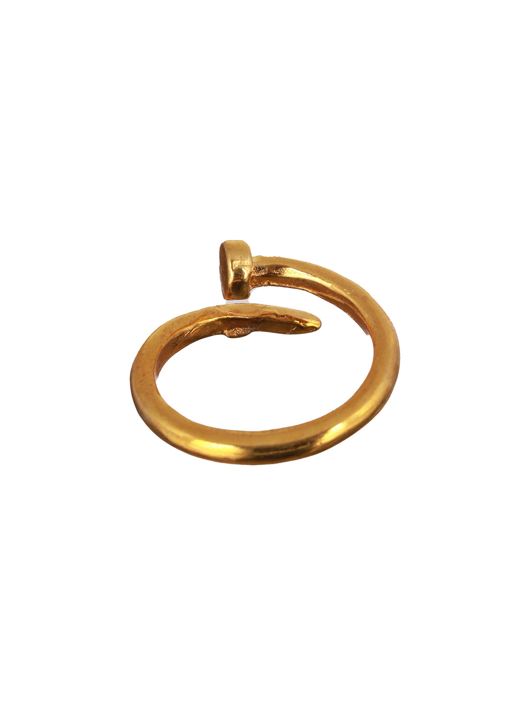Bold by Priyaasi Twisted Nail Gold-Plated Ring for Men