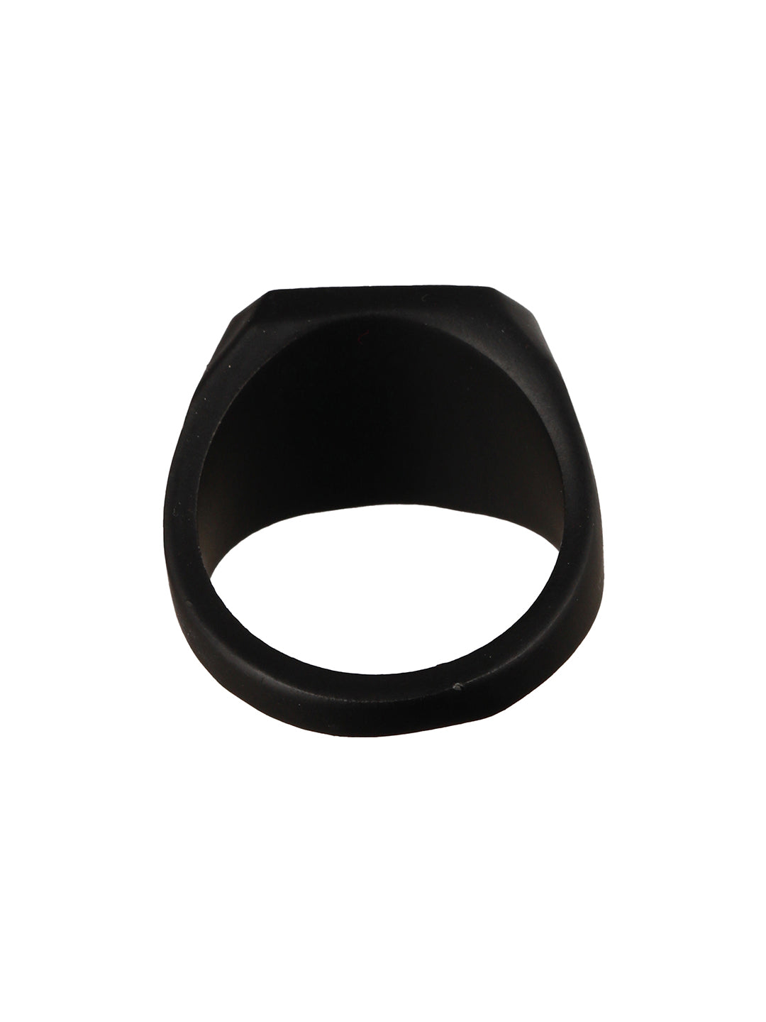 Bold by Priyaasi Solid Black Block Finger Ring for Men