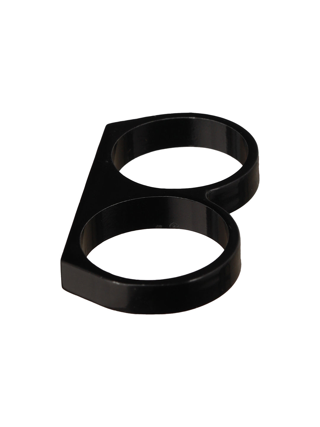 Bold by Priyaasi Black Knuckle Two-Finger Ring for Men
