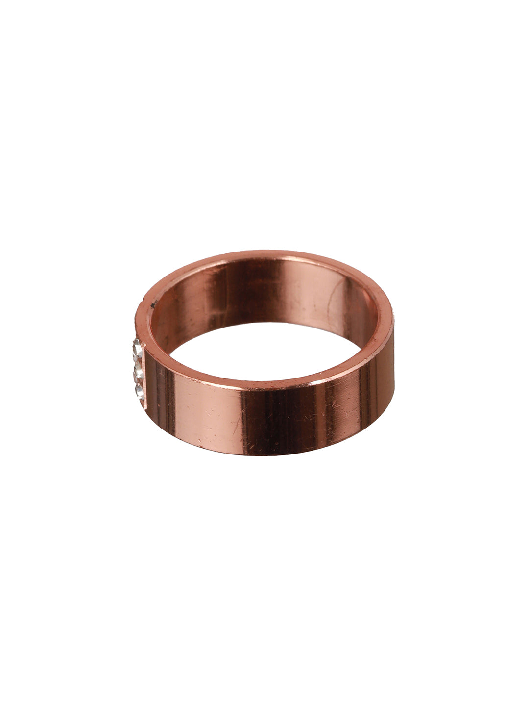 Bold by Priyaasi Band Style AD Rose Gold-Plated Ring for Men