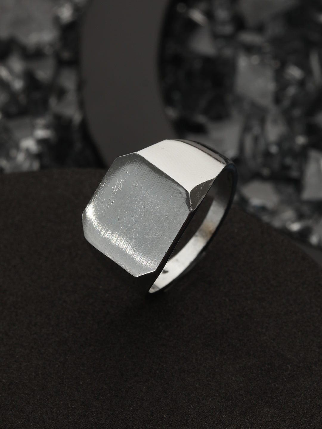 Bold by Priyaasi Stylish Solid Silver-Plated Ring for Men