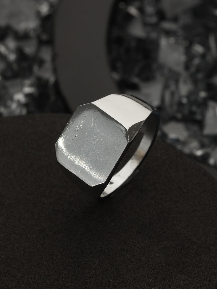 Bold by Priyaasi Stylish Solid Silver-Plated Ring for Men
