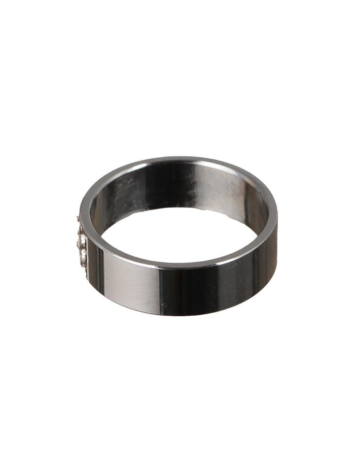 Bold by Priyaasi Trendy AD Silver-Plated Band Style Ring for Men