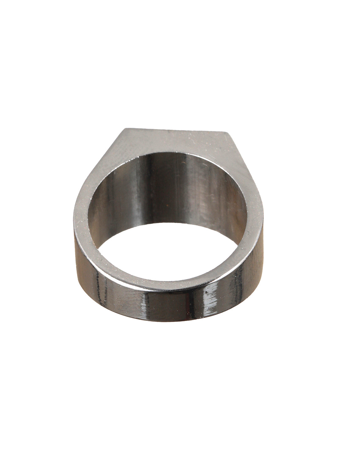 Bold by Priyaasi Square AD Gold-Toned Silver-Plated Ring for Men