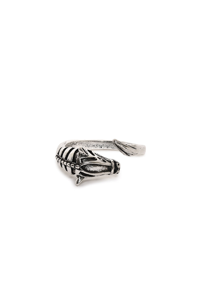 Bold by Priyaasi Bold by Priyaasi Horse Head Shape Equine Elegance Silver Plated Ring for Men