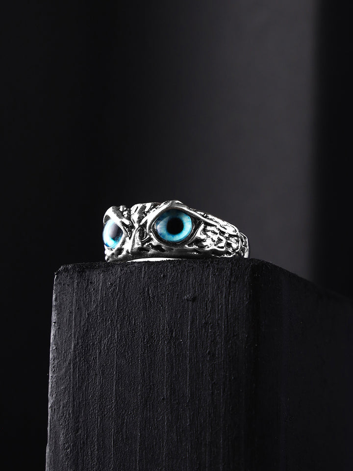 Bold By Priyaasi Owl Eyes Embellished in Silver Plated Ring