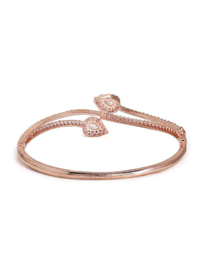 Priyaasi Rose Gold-Plated Bracelet with Graceful Leaf Design