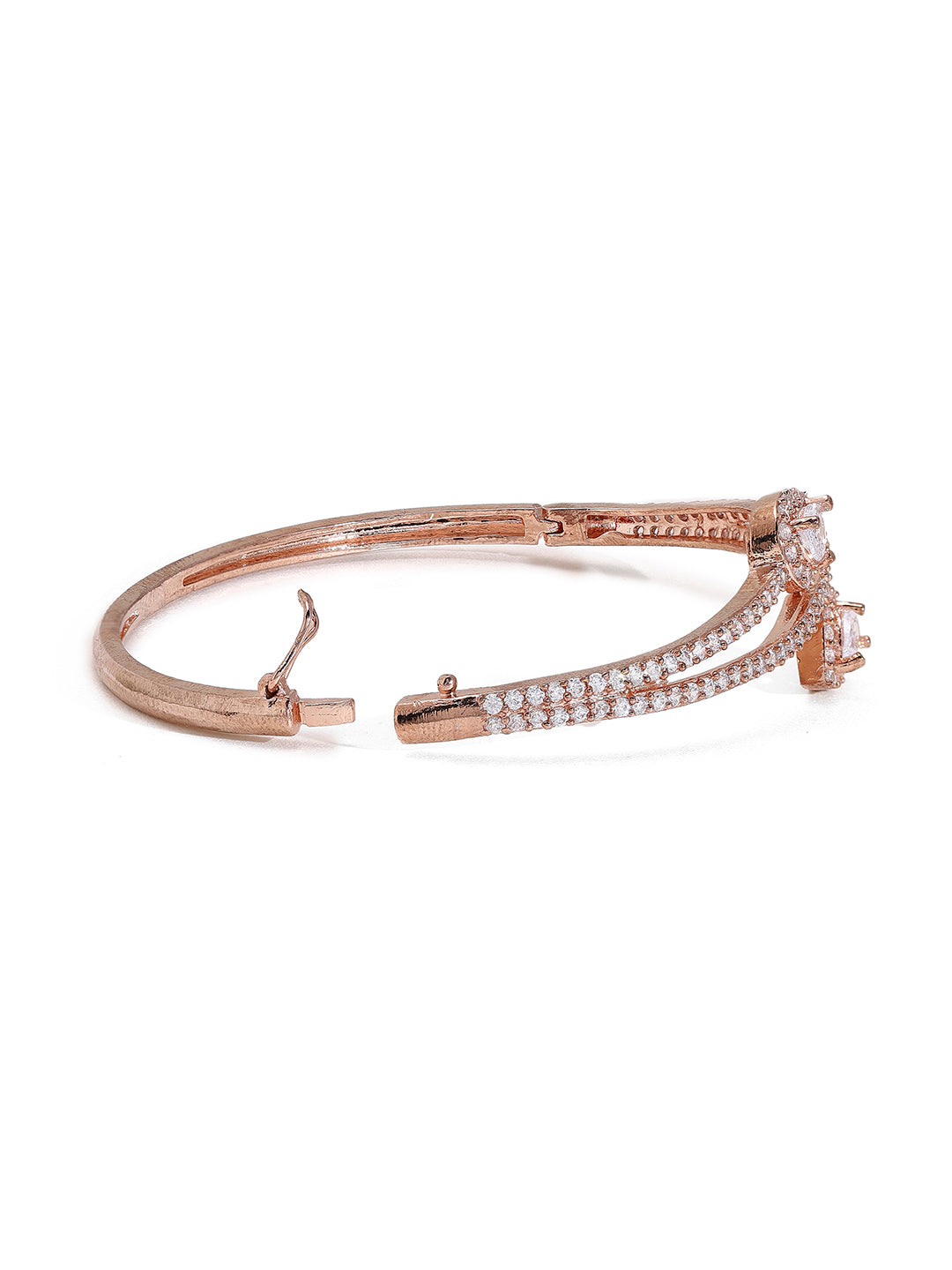 Priyaasi Rose Gold-Plated Bracelet with Graceful Leaf Design