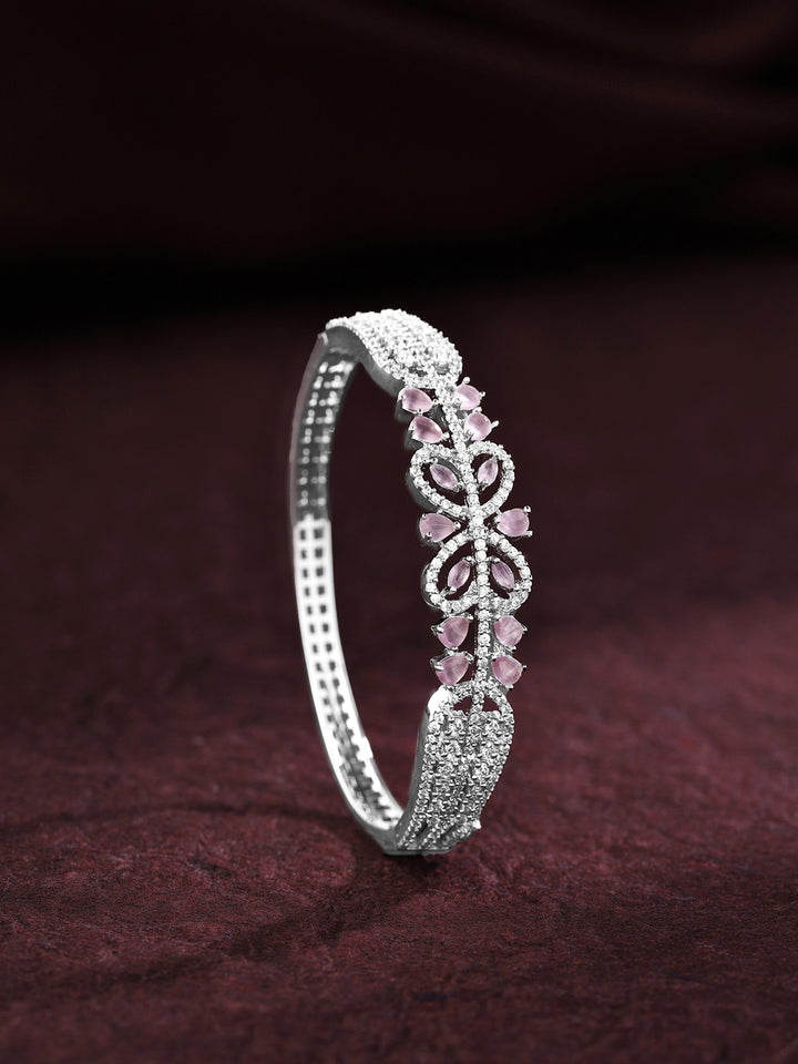 Priyaasi American Diamond Sparkle on Silver-Plated Bracelet